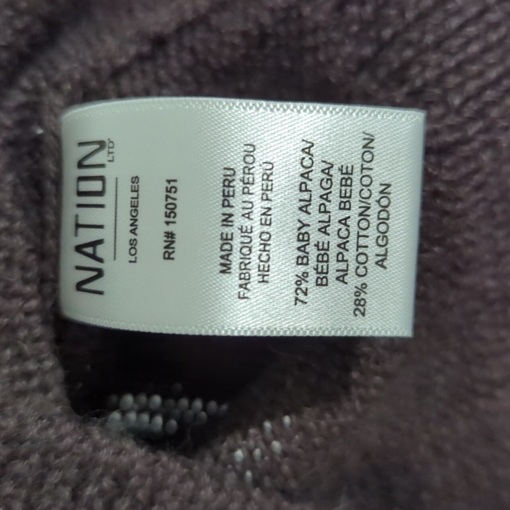 Nation LTD Baby Alpaca Wool Maroon Sweater Sz S $20 - Picture 5 of 11